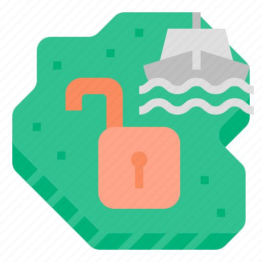 Ship, unlock, unlockdown, transportation, immigration, reopening country, lift the lockdown icon - Download on Iconfinder