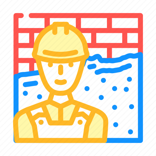 Plasterer, worker, repair, maintenance, service, shower icon - Download on Iconfinder
