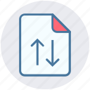 analytics, document, file, page, statistics, up and down arrows