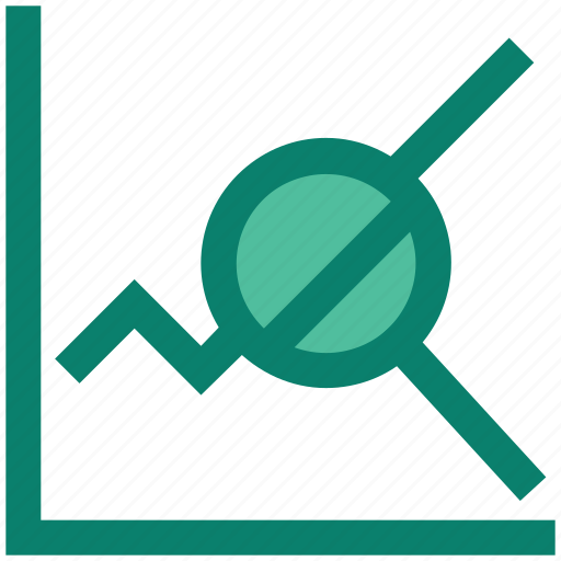 Analytics, chart, diagram, financial report, magnifier, searching, statistics icon - Download on Iconfinder