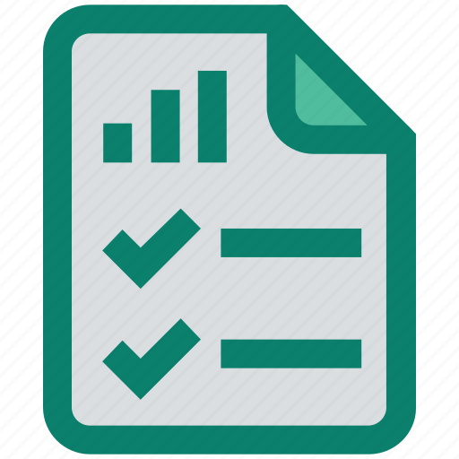 Analytics, document, file, list, page, statistics, tick mark icon - Download on Iconfinder