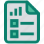 analytics, document, file, list, page, statistics, tick mark 