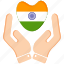 hand, heart, india, republic day 