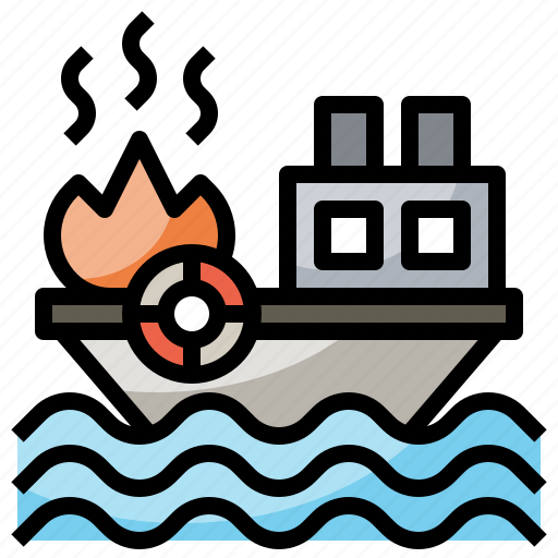 Boat, fire, nature, ocean, sea, ship icon - Download on Iconfinder