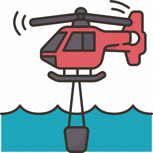 Helicopter, dropping, water, firefighting, aviation icon - Download on Iconfinder