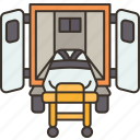 stretcher, ambulance, paramedics, patient, transport