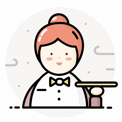 Female, restaurant, service, staff, waiter, woman icon - Download on Iconfinder