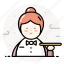 female, restaurant, service, staff, waiter, woman 