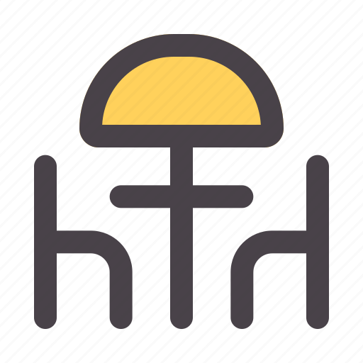 Outdoor, seating, table, umbrella, chairs icon - Download on Iconfinder