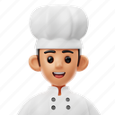 chef, avatar, character, happy, male, cooking, kitchen, restaurant, professional 
