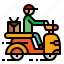bike, delivery, rider, scooter 