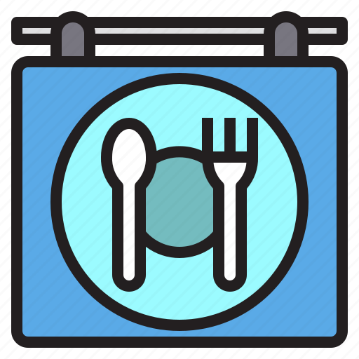 Cooking, food, location, restaurant, signboard icon - Download on Iconfinder