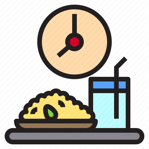 Clock, drink, food, rice, time icon - Download on Iconfinder