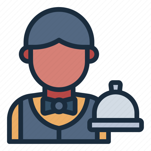 Waiter, profession, job, restaurant, cloche, avatar, user icon - Download on Iconfinder