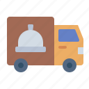 delivery, truck, food, order, restaurant, transportation, vehicle