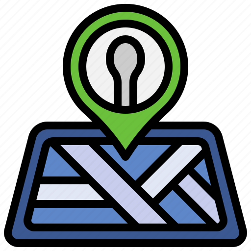Placeholder, pin, restaurant, location, maps, and, food icon - Download on Iconfinder