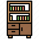 bookshelf, library, bookstore, bookcase, furniture