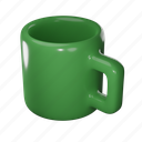 drink, coffee, tea, morning, cup, mug, hot, beverage, 3d icon 