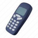 retro, old, cellphone, mobile, phone, call, nokia, device, 3d icon 