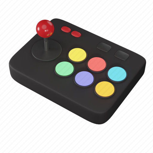 Retro, game, play, arcade, stick, controller, fight 3D illustration - Download on Iconfinder
