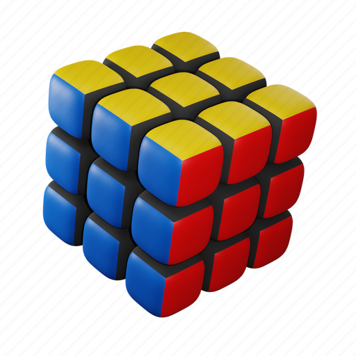 Retro, game, play, rubik, cube, riddle, solve 3D illustration - Download on Iconfinder