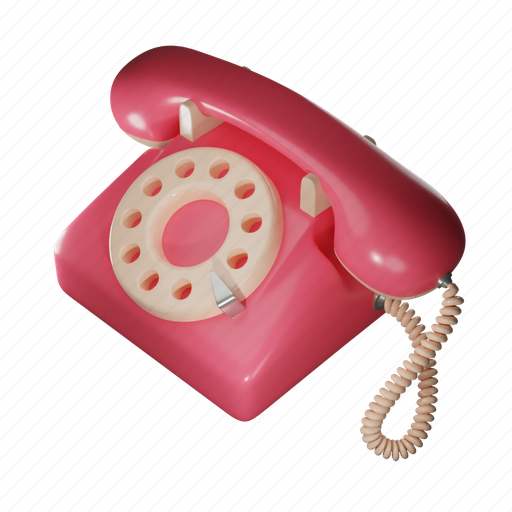 Retro, old, phone, dial, call, talk, conversation 3D illustration - Download on Iconfinder