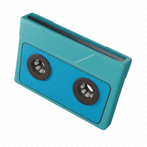 Retro, play, music, cassette, audio, tape, multimedia 3D illustration - Download on Iconfinder