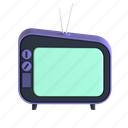 retro television, tv antenna, antenna tv, television, screen, vintage television, retro, vintage 