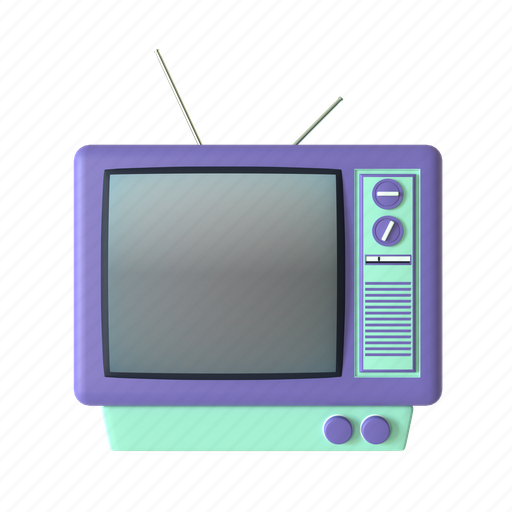 Retro television, tv antenna, antenna tv, television, screen, vintage television, retro 3D illustration - Download on Iconfinder