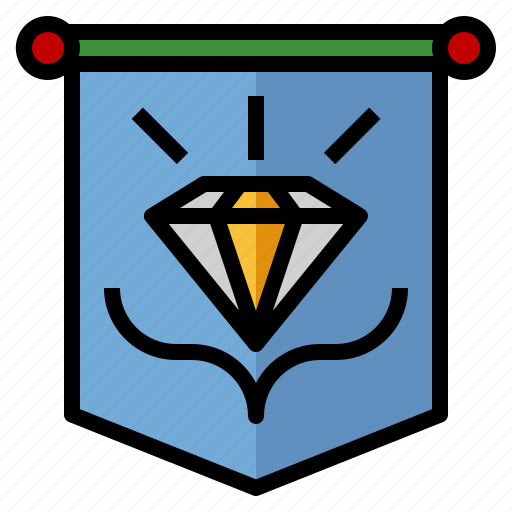 Pennant, flag, diamond, honor, victory icon - Download on Iconfinder