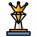 trophy, diamond, crown, king, monarch