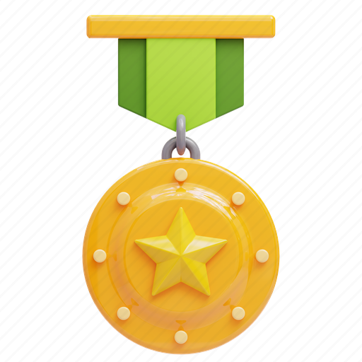 Badge, army, military, medal, award 3D illustration - Download on Iconfinder