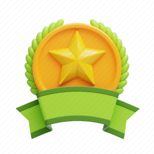 Badge, award, achievement, medal 3D illustration - Download on Iconfinder