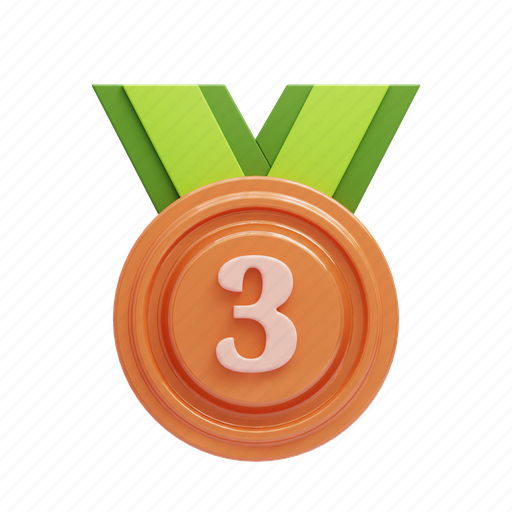 Medal, bronze medal, trophy, award, winner 3D illustration - Download on Iconfinder