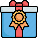 present, gift, box, prize, champion, award, reward