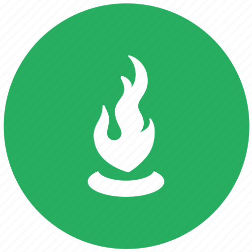 Burn, candle, candlelight, green, light, round icon - Download on Iconfinder