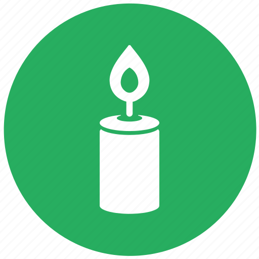 Burning, candle, candlelight, green, light, round icon - Download on Iconfinder