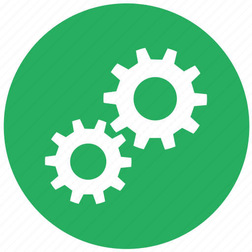 Details, engine, gear, green, round, settings icon - Download on Iconfinder