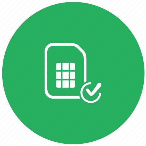 Accept, access, card, confirm, green, sim icon - Download on Iconfinder