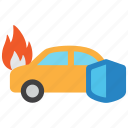 car, fire, accident