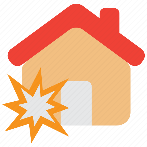 Explosion, explode, home, house icon - Download on Iconfinder