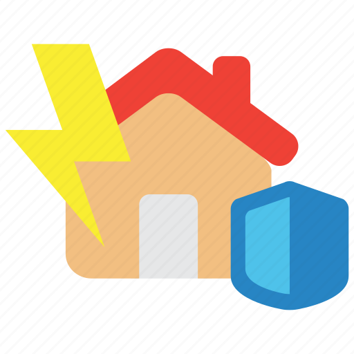 Lightning, home, house, protection icon - Download on Iconfinder