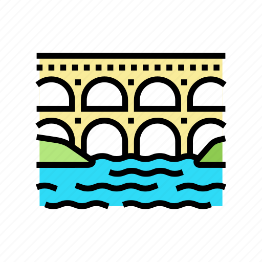 Aqueduct, construction, river, lake, nature, landscape icon - Download on Iconfinder
