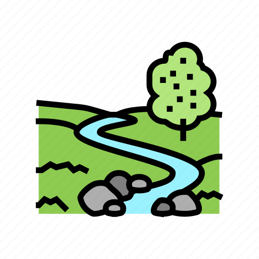 River, meadow, lake, nature, landscape, mouth icon - Download on Iconfinder