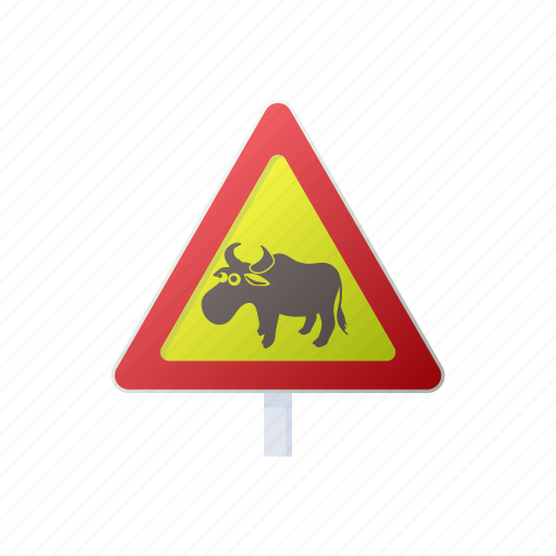Animal, cartoon, deer, elk, road, sign, warning icon - Download on Iconfinder