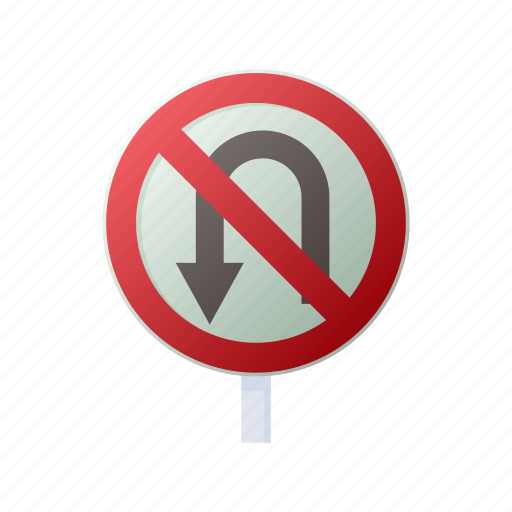 Cartoon, forbid, no, sign, traffic, turn, u icon - Download on Iconfinder