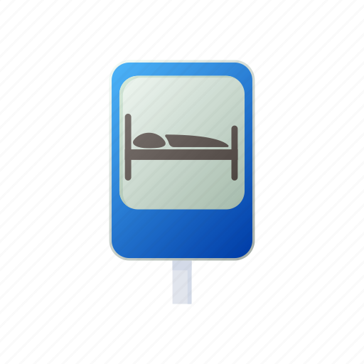 Bed, cartoon, hospital, hotel, sign, silhouette, traffic icon - Download on  Iconfinder