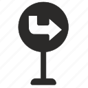road, sign, turn