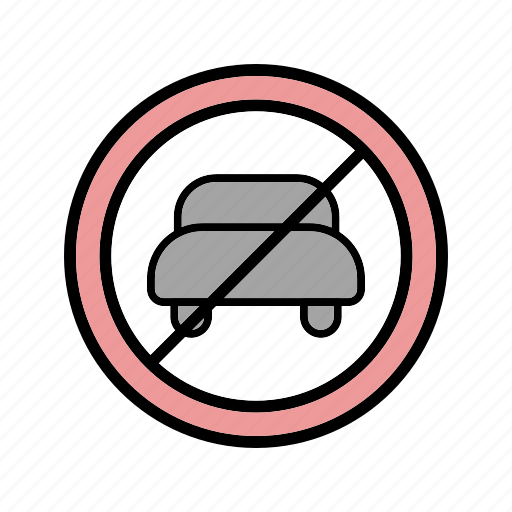 Automobile, no entry, no entry for vechicle icon - Download on Iconfinder