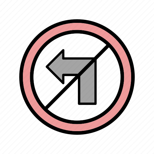Forbidden, no left turn, turn icon - Download on Iconfinder